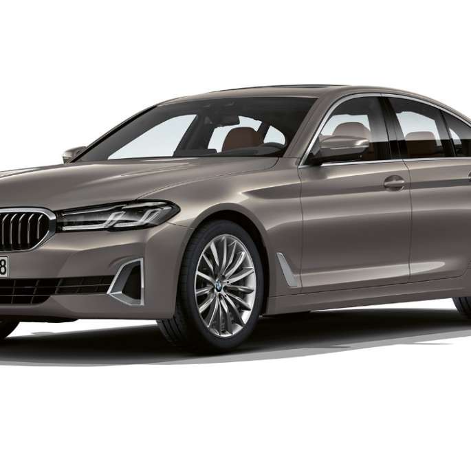 BMW 5. seeria Sedaan G30 Luxury Line, eest BMW 5. seeria Sedaan 520d xDrive G30 2020 Luxury Line, Bernina Grey, kolm neljandikku eestvaade