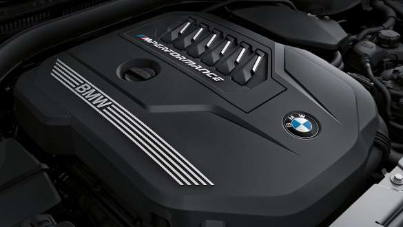 BMW M440i xDrive Coupé G22 2020, BMW M TwinPower Turbo bensiinimootor BMW M440i xDrive Coupé G22 2020, BMW M TwinPower Turbo kuuesilindriline bensiiniga töötav reasmootor, lähivaade