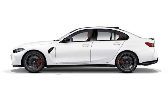 BMW M3 Competition Sedaan G80 2020 Frozen Brilliant White metallik, külje disain BMW M3 Competition Sedaan G80 2020 Frozen Brilliant White metallik, külje disain, külgvaade