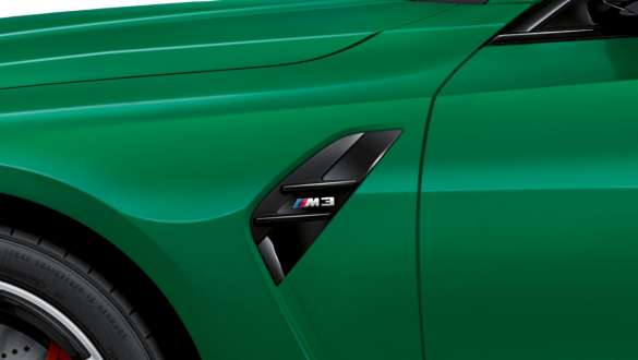BMW M3 Sedaan G80 2020, külgmised õhuvõtuavad BMW M3 Sedaan G80 2020 Isle of Man Green, külgmised õhuvõtuavad, lähivaade