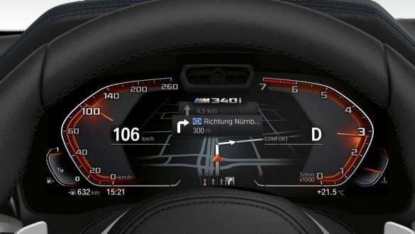 BMW M340i xDrive Sedaan G20 2020, M-spetsiifiline armatuurlaud BMW M340i xDrive Sedaan G20 2020 salong, juhikoht, M-spetsiifiline armatuurlaud