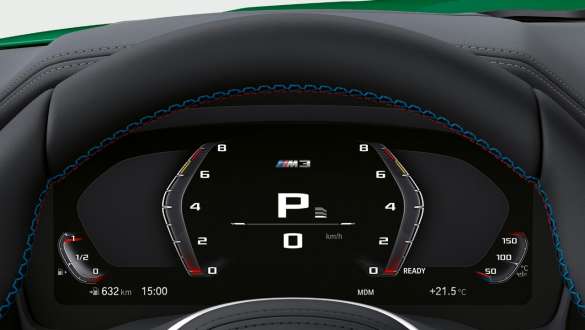 BMW M3 xDrive Sedaan G80 2020, M-spetsiifiline armatuurlaud BMW M3 Sedaan G80 2020 salong, M-spetsiifiline armatuurlaud
