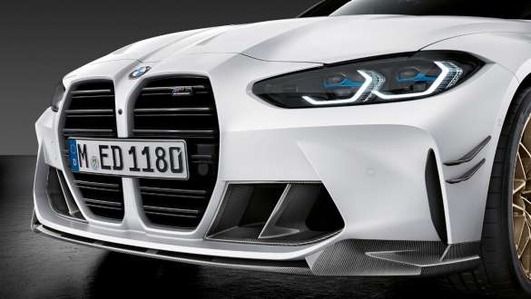 M Performance’i süsinikkiust eesmine jaotur, BMW M3 Sedaan G80 2020 BMW M3 Sedaan G80 2020, M Performance’i süsinikkiust eesmine jaotur, lähivõte