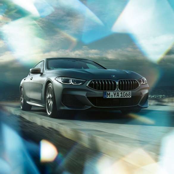 BMW M850i xDrive Gran Coupé, kolm neljandikku eestvaade BMW M850i xDrive Gran Coupé G16 2019 BMW Individual Frozen Bluestone metallik, kolm neljandikku eestvaade