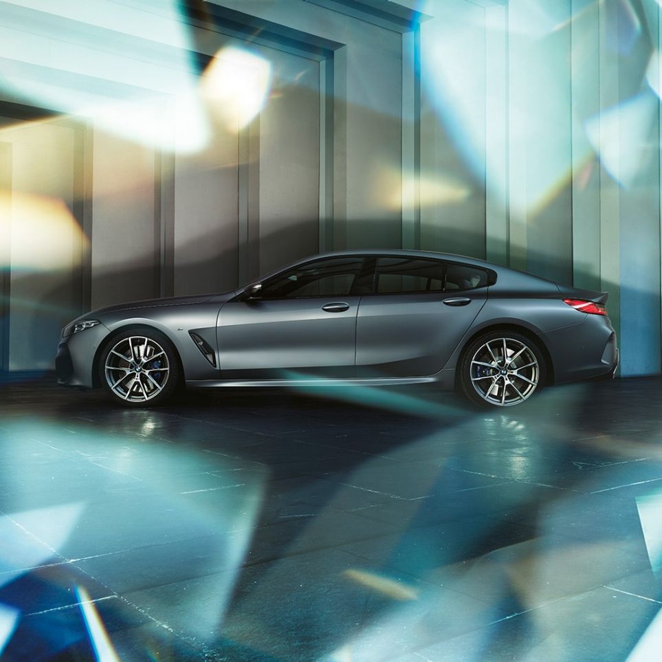 BMW M850i xDrive Gran Coupé, siluett BMW M850i xDrive Gran Coupé G16 2019 BMW Individual Frozen Bluestone metallik, kupee siluett