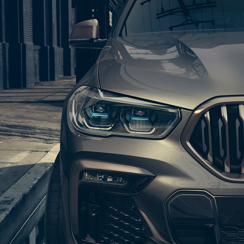 BMW Laserlight. Lähivaates BMW X6, fookuses Laserlight.
