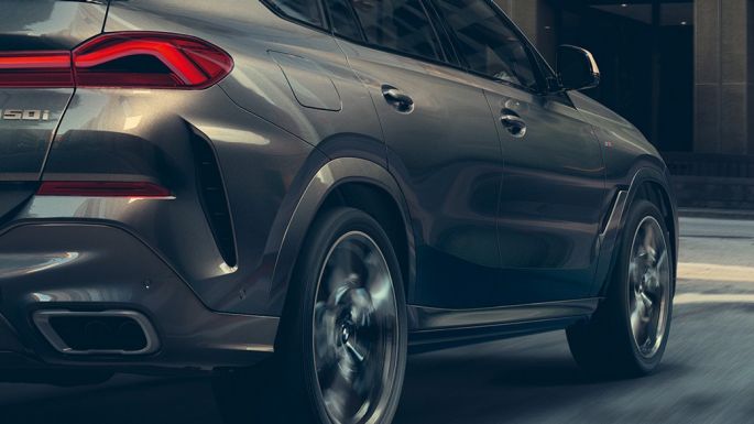 Kohanduv M-vedrustus Professional. BMW X6, kolm neljandikku tagantvaade.