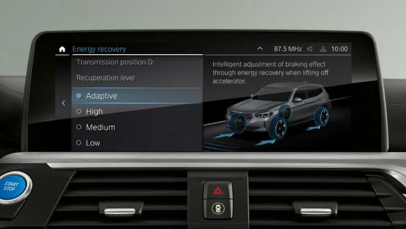 BMW iX3 G08 energiatagastus BMW iX3 G08 2020 energiatagastus ja regeneratiivpidurdus