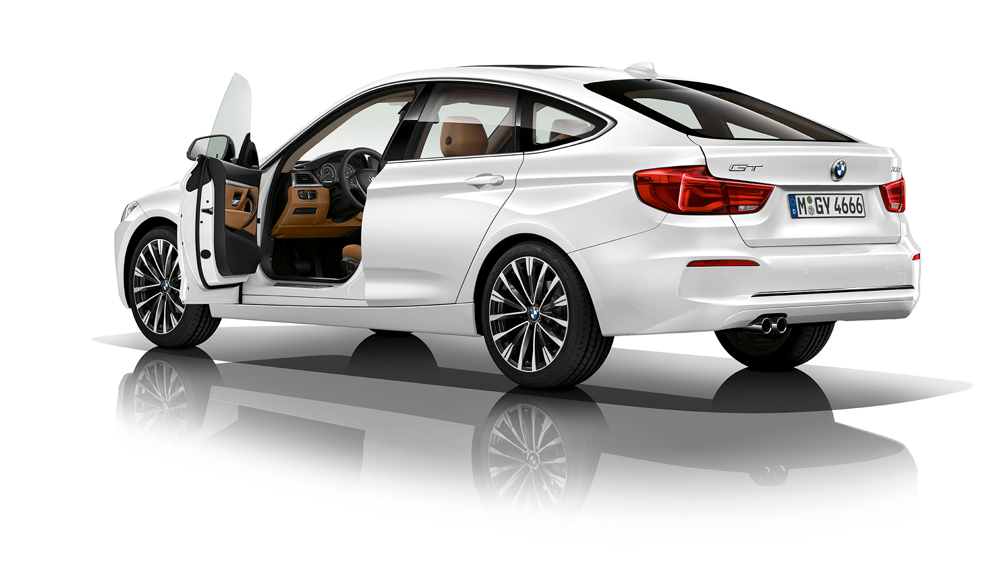 BMW 3. seeria Gran Turismo, mudeli Luxury Line kolm neljandikku tagantvaade BMW 3. seeria Gran Turismo, mudeli Luxury Line kolm neljandikku tagantvaade
