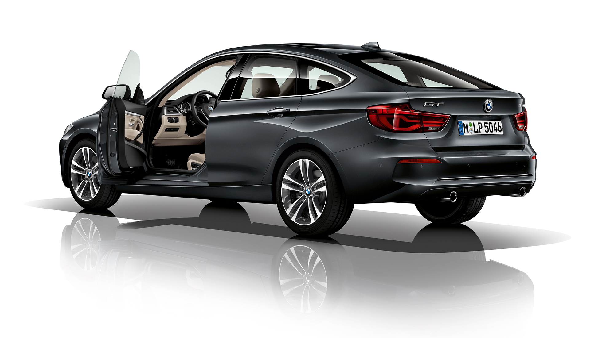 BMW 3. seeria Gran Turismo, mudeli Sport Line kolm neljandikku tagantvaade BMW 3. seeria Gran Turismo, mudeli Sport Line kolm neljandikku tagantvaade