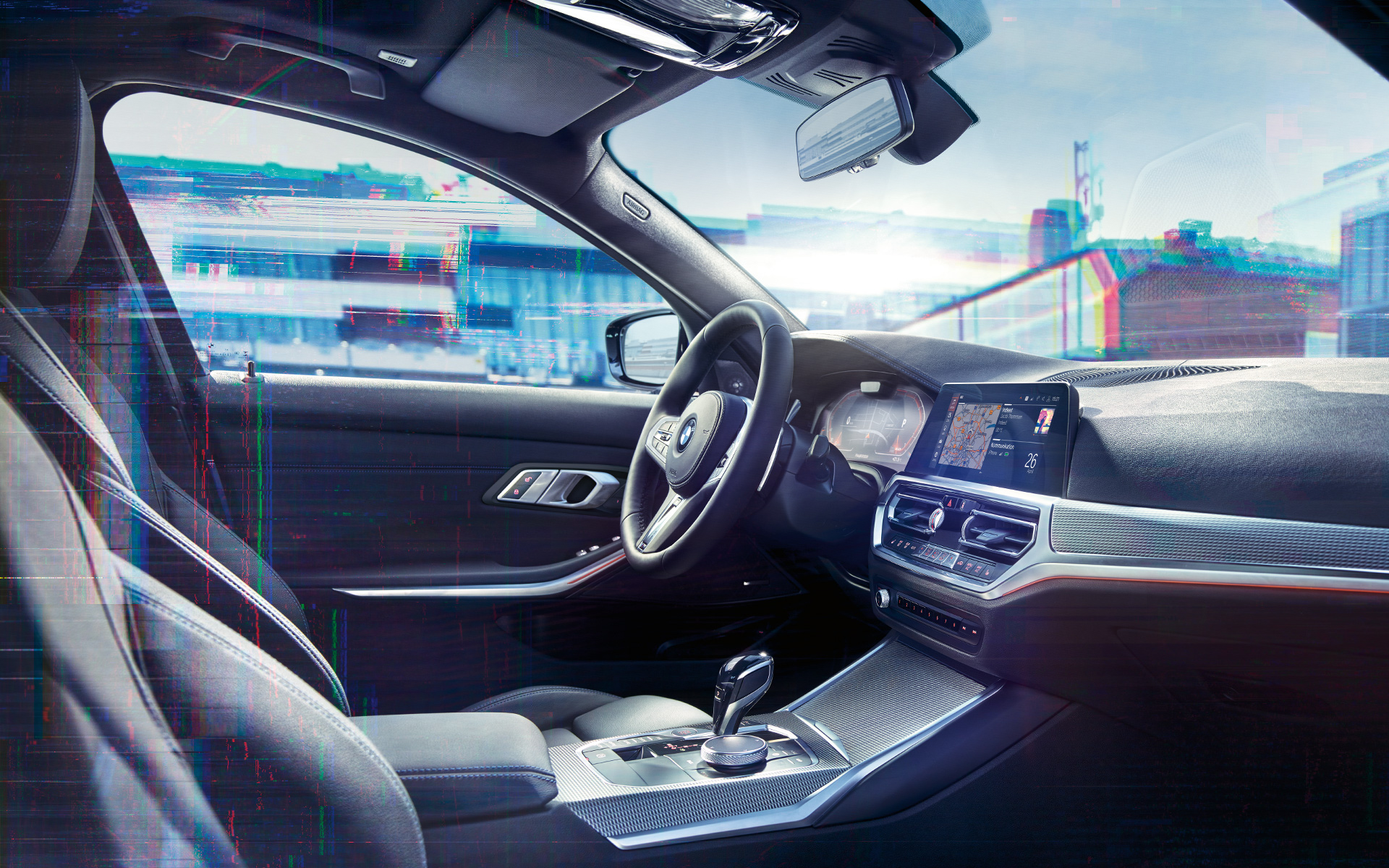 BMW 3. seeria Sedaan (G20), BMW Live Cockpit Professional. BMW 3. seeria Sedaan (G20) salong, BMW Live Cockpit Professional, lähivaade.