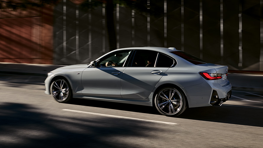 BMW 3. seeria Sedan G20, seitsmes põlvkond, kolm neljandikku külgvaade BMW 3. seeria mudelid, BMW 3. seeria Sedan G20, seitsmes põlvkond, kolm neljandikku külgvaade