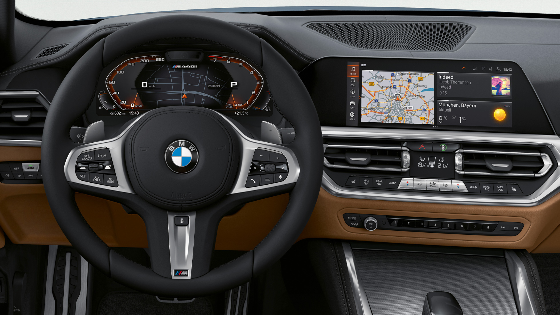 BMW 4. seeria Coupé G22 rool ja hääljuhtimine BMW 4. seeria Coupé G22 2020 salong, rool ja hääljuhtimine