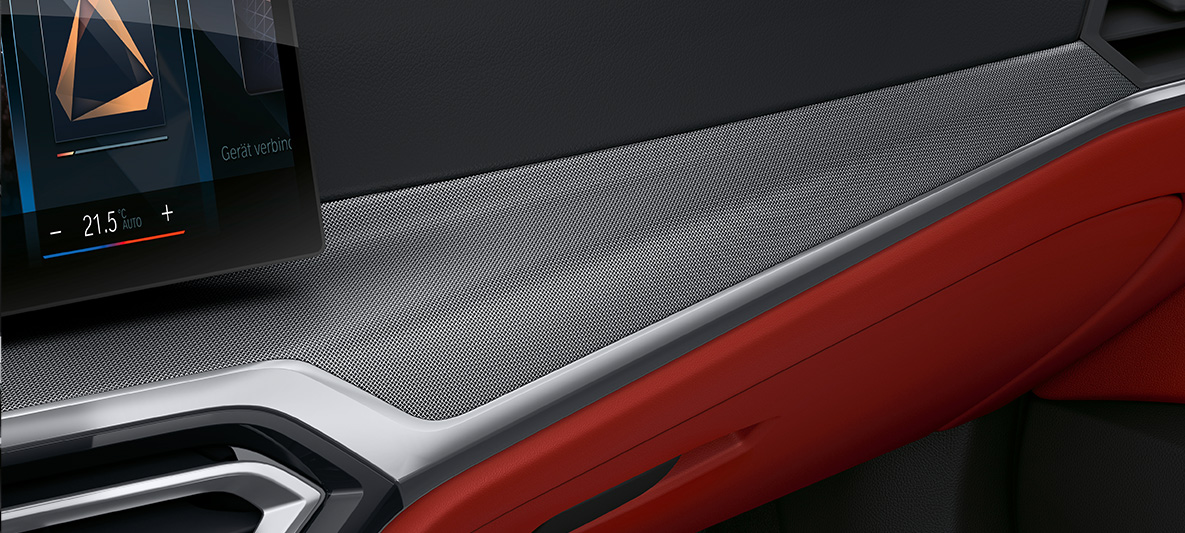 BMW 4. seeria Gran Coupé G26 2021, salongi dekoratiivliistud Aluminium Fabric, kõrgläikega, salong BMW 4. seeria Gran Coupé G26 2021, BMW Individuali salongi dekoratiivliistud Aluminium Fabric, kõrgläikega, salong
