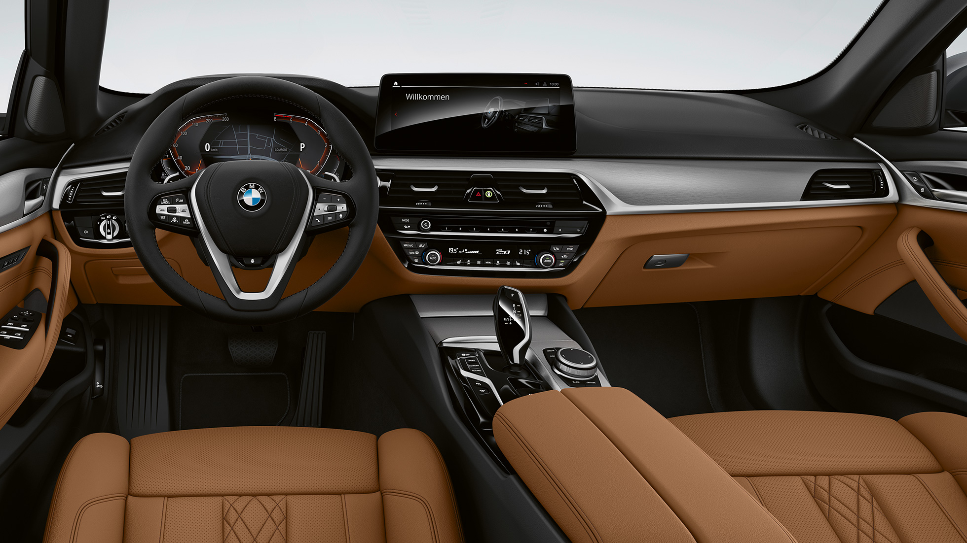 BMW 5. seeria Sedaan G30 baasvarustus, juhikoht BMW 5. seeria Sedaan 540i G30 2020 baasvarustus, salong Sensatec Cognac, juhikoht