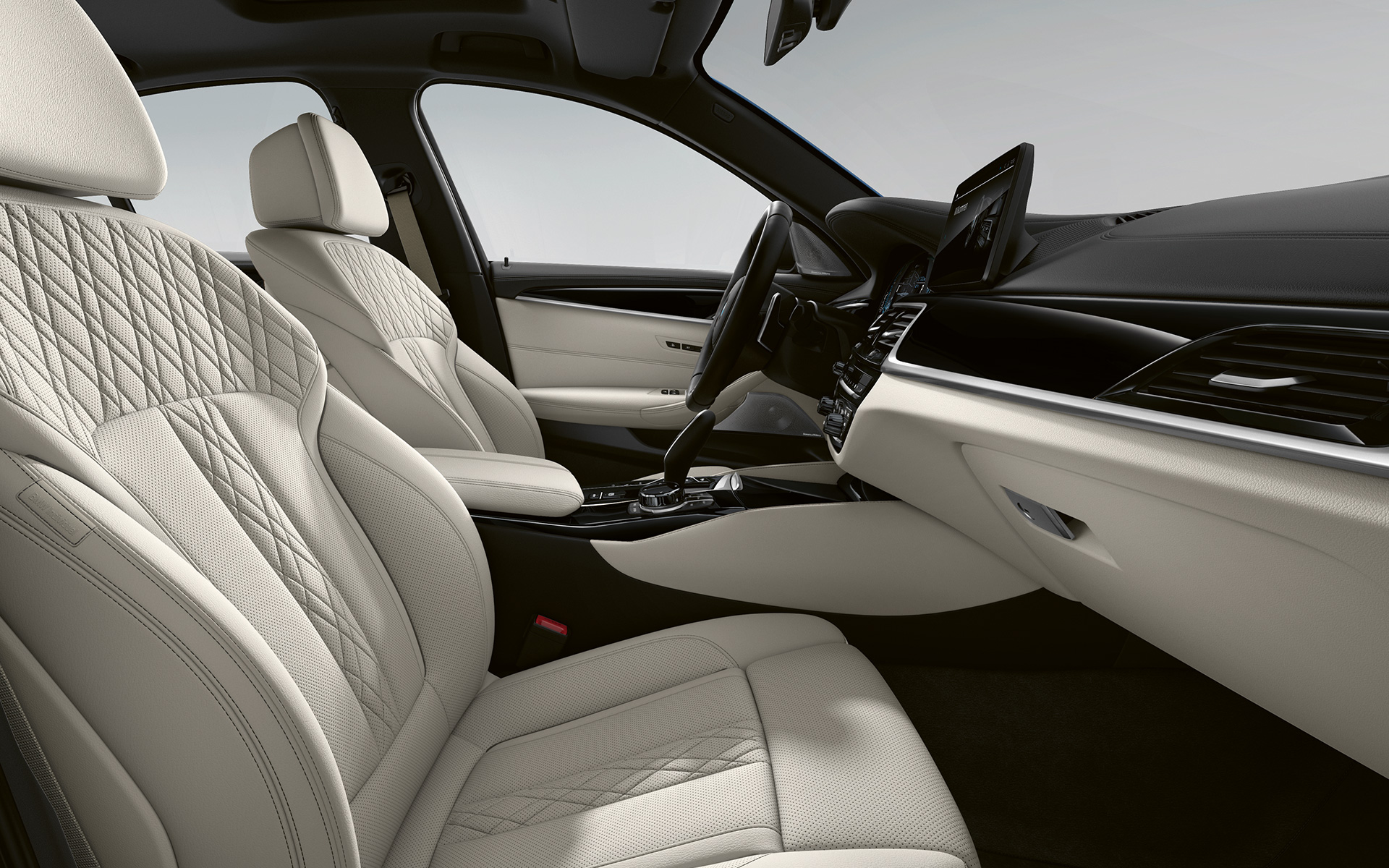 BMW 5. seeria Sedaan G30 Facelift 2020, salong BMW Individuali täisnahkpolstriga Merino Smoke White BMW 5. seeria Sedaan G30 Facelift 2020, salong BMW Individuali täisnahkpolstriga Merino Smoke White