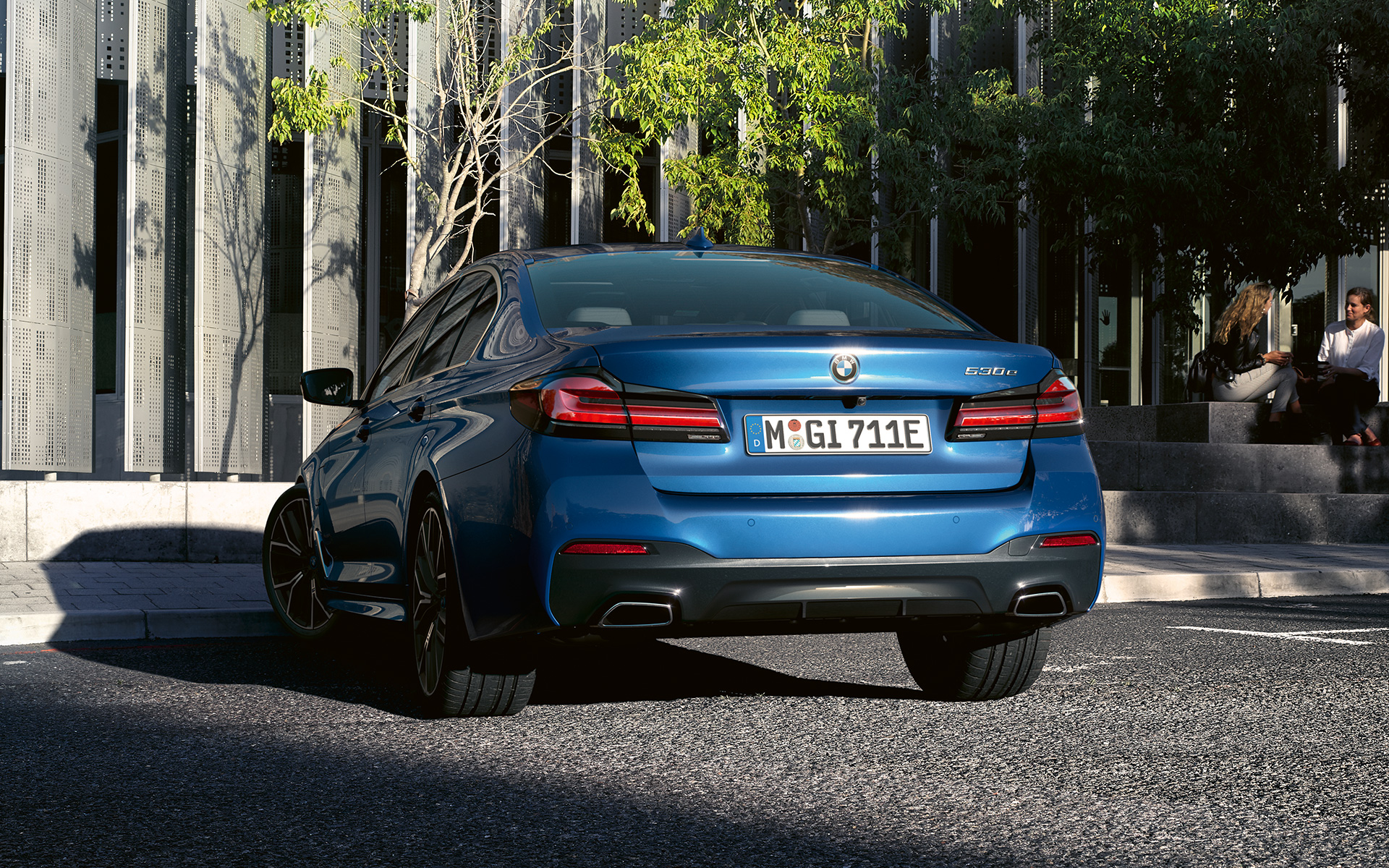 3D ruumilised tagatuled, BMW 5. seeria Sedaan G30 3D ruumilised tagatuled, BMW 5. seeria Sedaan G30 Facelift 2020, Phytonic Blue, lähivaade tagant