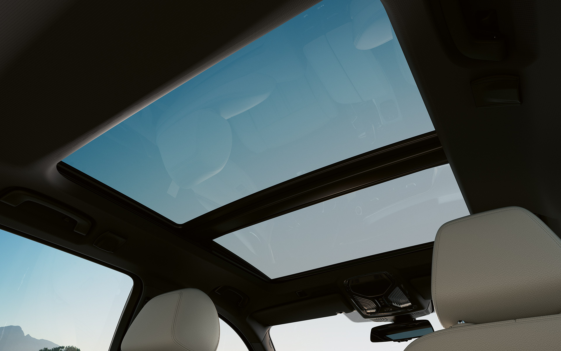 Klaasist panoraamkatus, BMW 5. seeria Touring G31 LCI Klaasist panoraamkatus, suletud, BMW 5. seeria Touring G31 Facelift 2020, hall salong