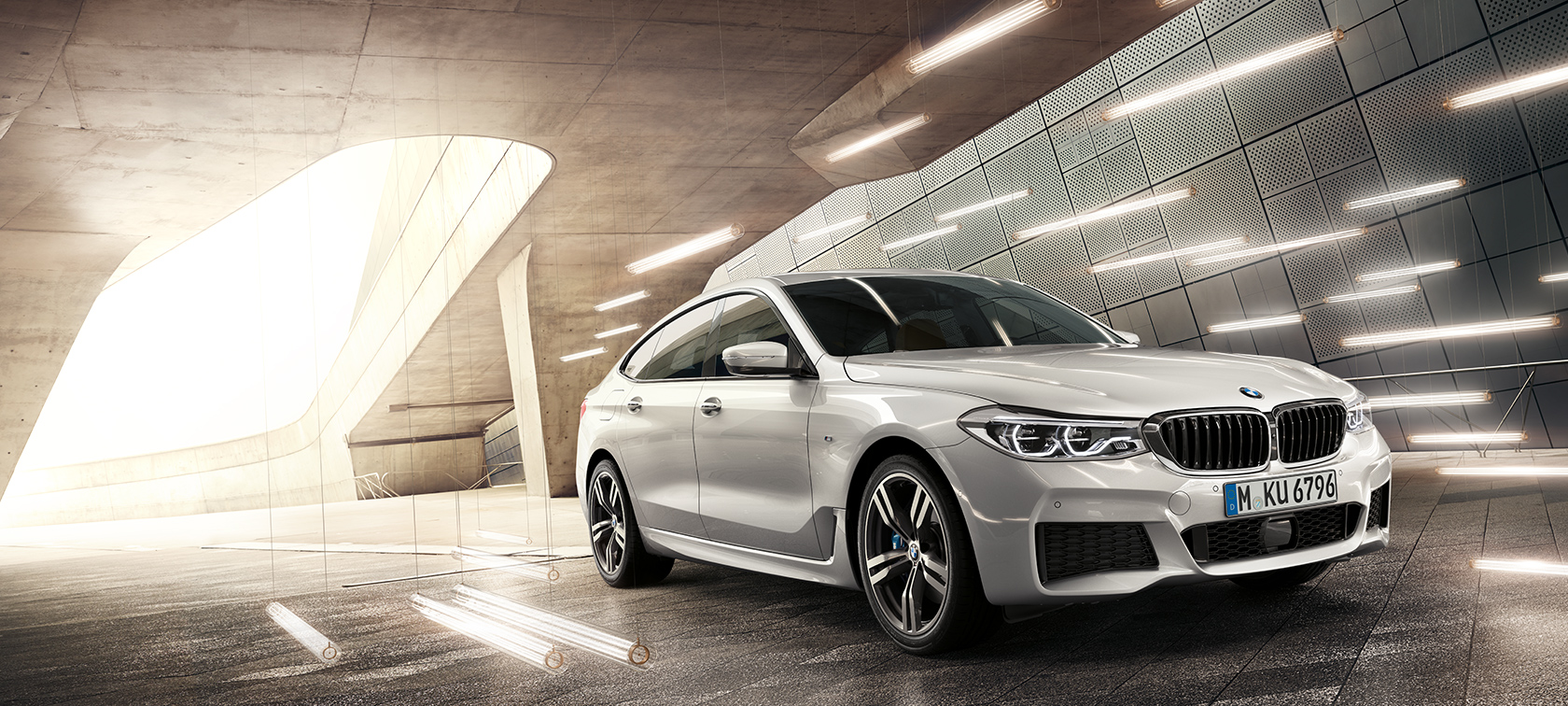 BMW 6. seeria Gran Turismo G32, 3/4 eestvaade BMW 6. seeria Gran Turismo G32 2017, toonis Mineral White metallik, 3/4 eestvaade