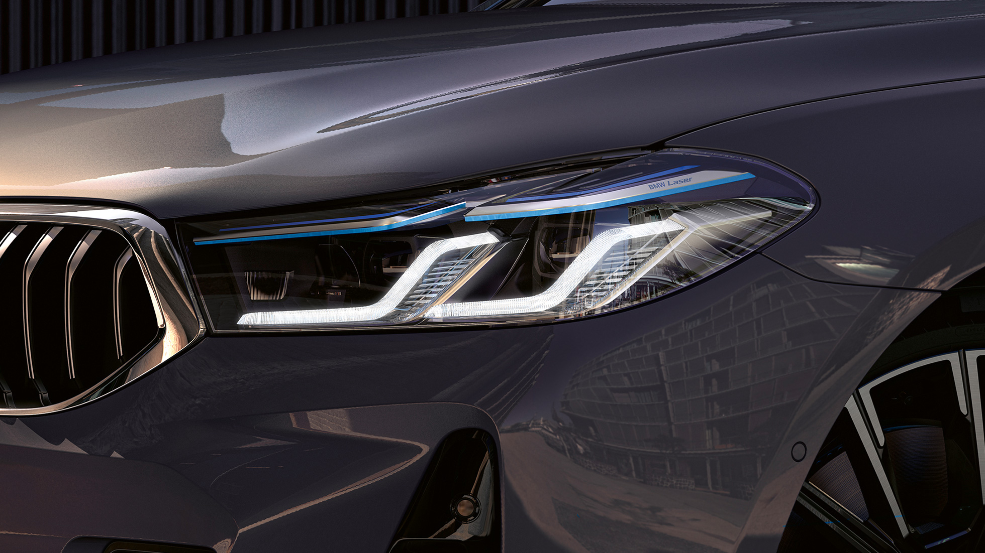 BMW 6. seeria Gran Turismo G32 2020 BMW Laserlicht BMW 6. seeria Gran Turismo 640i xDrive G32 2020 Bernina Grey BMW Laserlichti esitule lähivaade