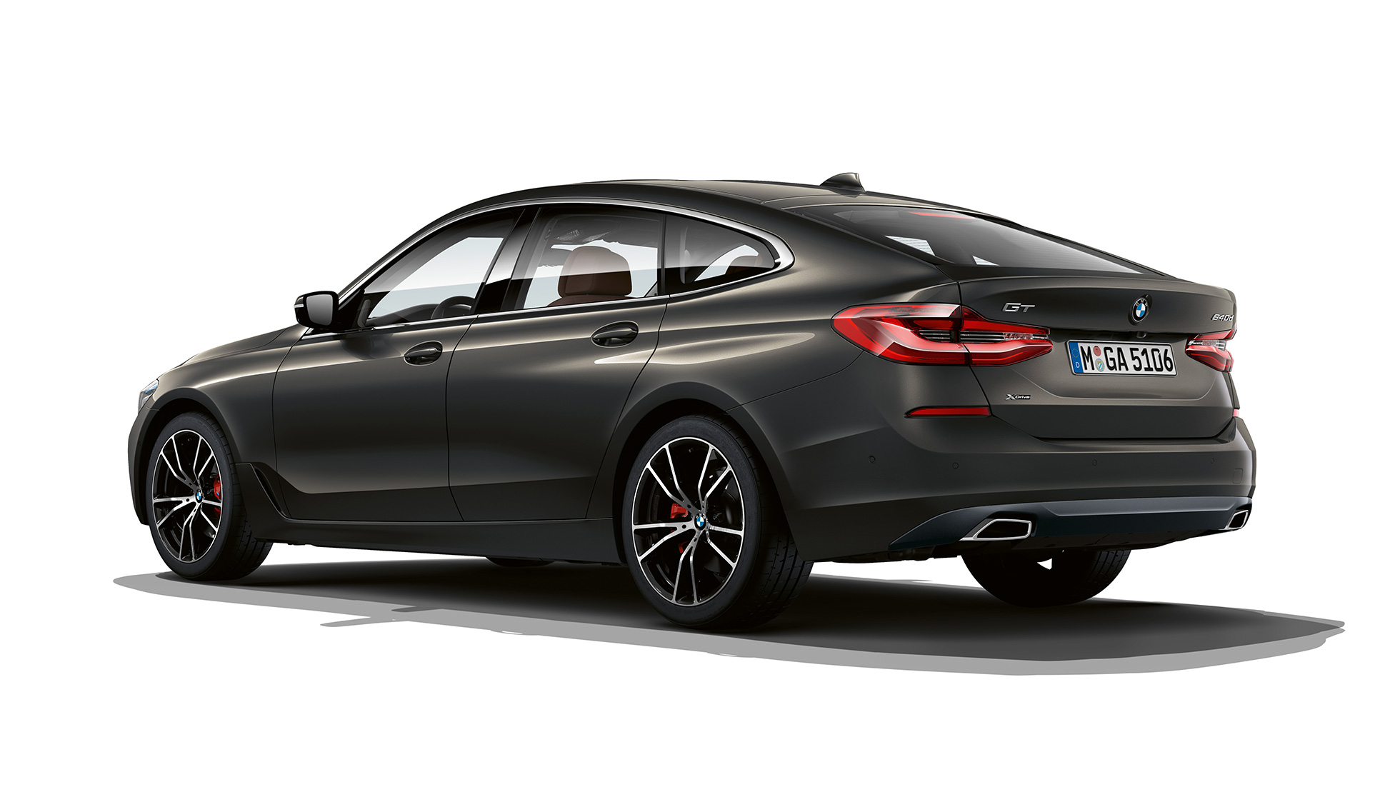 BMW 6. seeria Gran Turismo Luxury Line G32 2020 tagaosa BMW 6. seeria Gran Turismo G32 640d xDrive 2020 Luxury Line Dravit Grey, kolm neljandikku tagantvaade