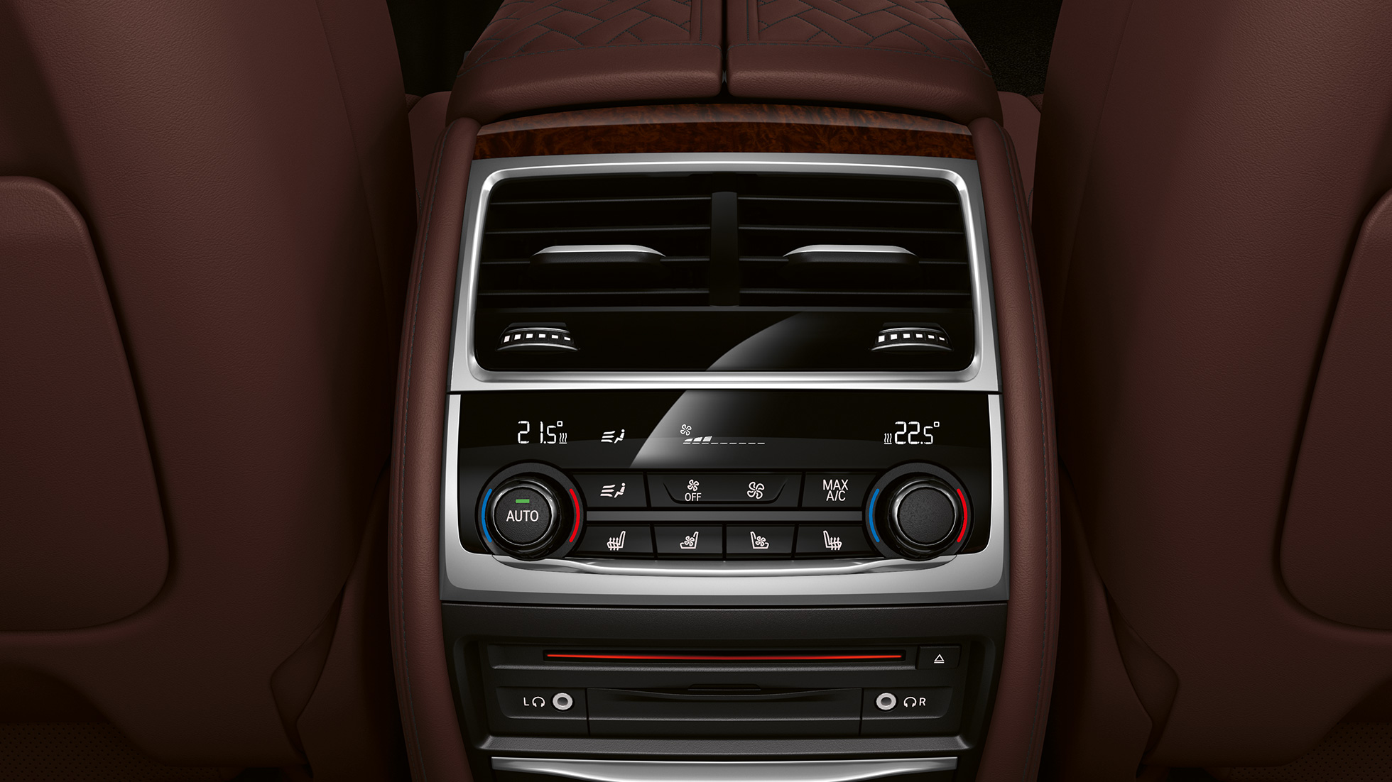 BMW 7. seeria sedaan, M-sportpakett, kliimaseade BMW 7. seeria sedaan, M-sportpakett: lähivaade kliimaseadmele