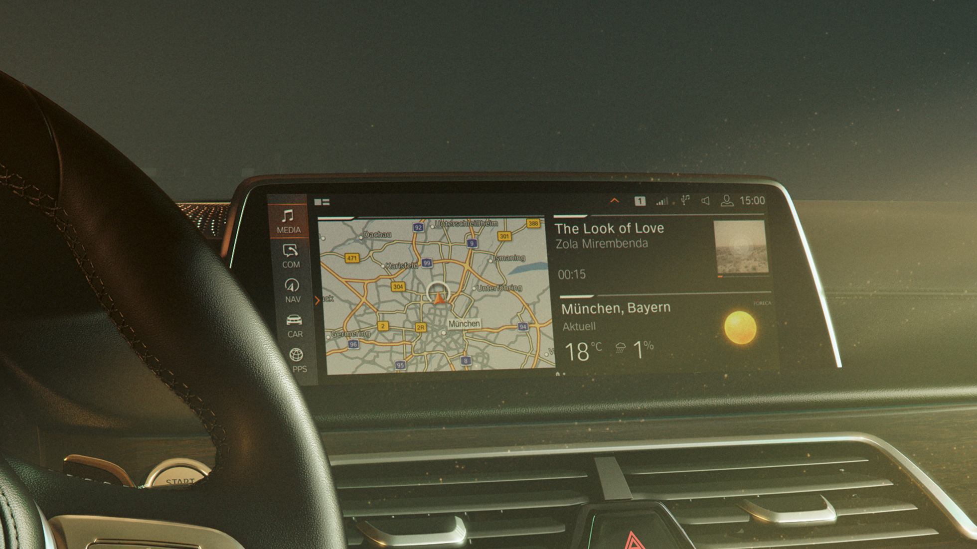 BMW Operating System 7 BMW 7. seeria Sedaan: BMW Operating System 7 keskpaneeli ekraanil