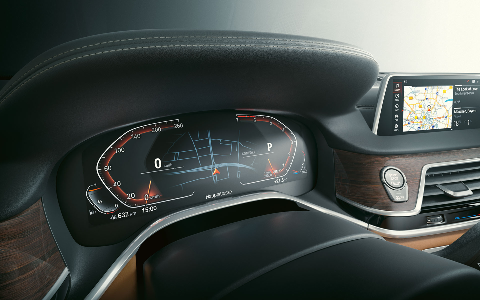 BMW 7. seeria Sedan G11 G12 2019 BMW Live Cockpit Professional, lähivaade