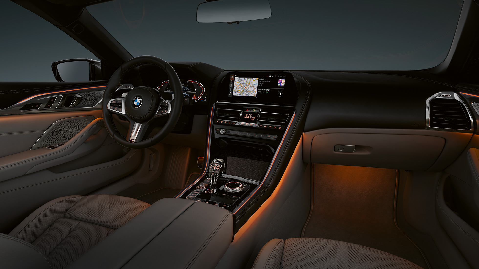 BMW M850i xDrive, salong, ümbrusvalgustus. BMW M850i xDrive, salong, ümbrusvalgustus.