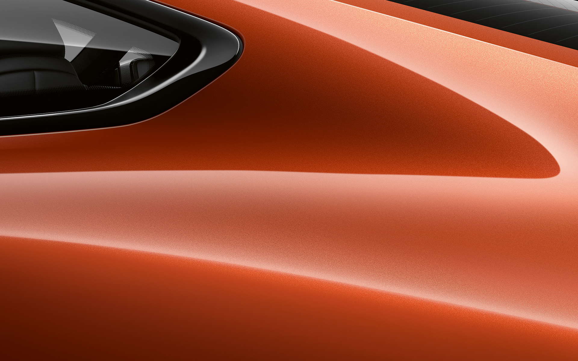 BMW 8. seeria Coupé C-piilari lähivõte BMW 8. seeria Coupé Sunset Orange metalliktoonis C-piilari lähivõte.