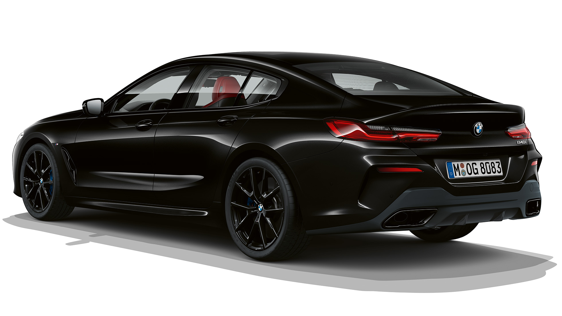 M-sportpaketi kolm neljandikku tagantvaade BMW 8. seeria Gran Coupé, M-sportpaketi kolm neljandikku tagantvaade