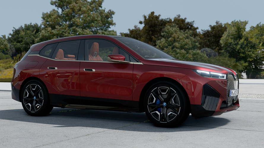 BMW iX i20, elektrilise SUV välisilme, Aventurin Red BMW iX i20 2021, elektrilise SUV välisilme, Aventurin Red