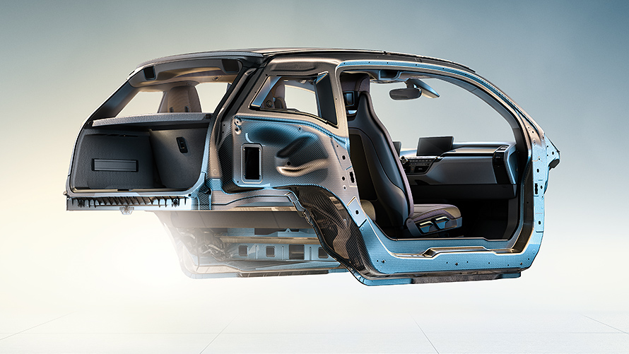 BMW i3 kergekaaluline konstruktsioon BMW i3 innovatiivne kergekaaluline süsinikkonstruktsioon