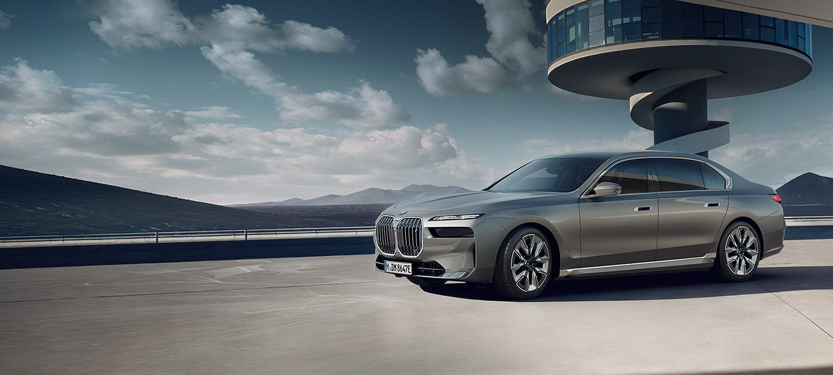 BMW i7. seeria Sedaan G70 2022 BMW Individual Oxid Grey metallik, külgvaade