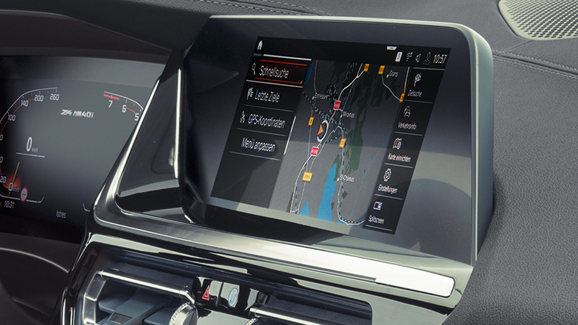 BMW Z4 M40i Roadster G29, BMW intelligentne isiklik assistent BMW Z4 M40i Roadster G29 2019, BMW intelligentne isiklik assistent, keskpaneeli ekraan