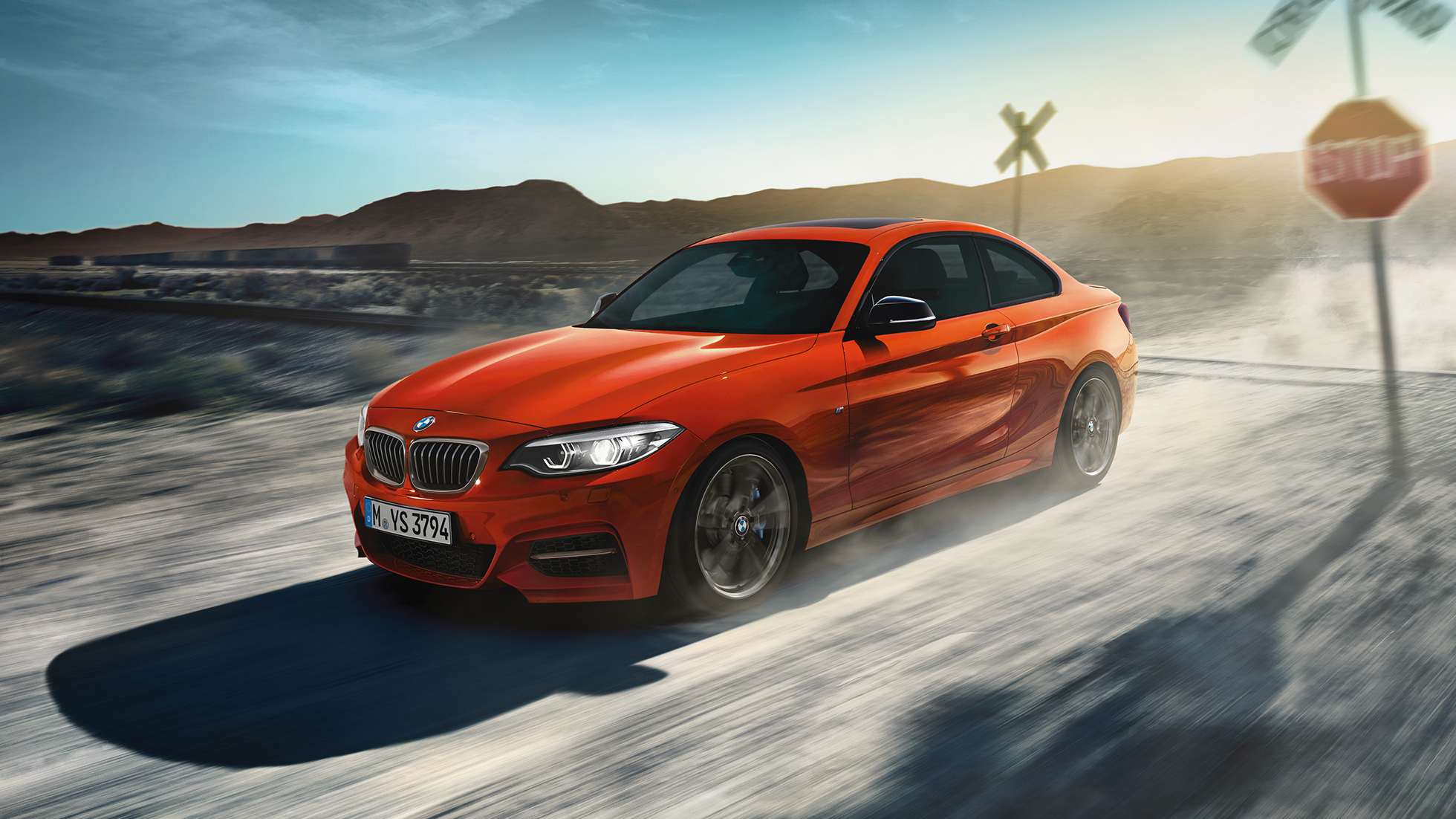 BMW M240i Coupé disain BMW M240i Coupé F22 2017 Sunset Orange metallik, disain, kolm neljandikku eestvaade