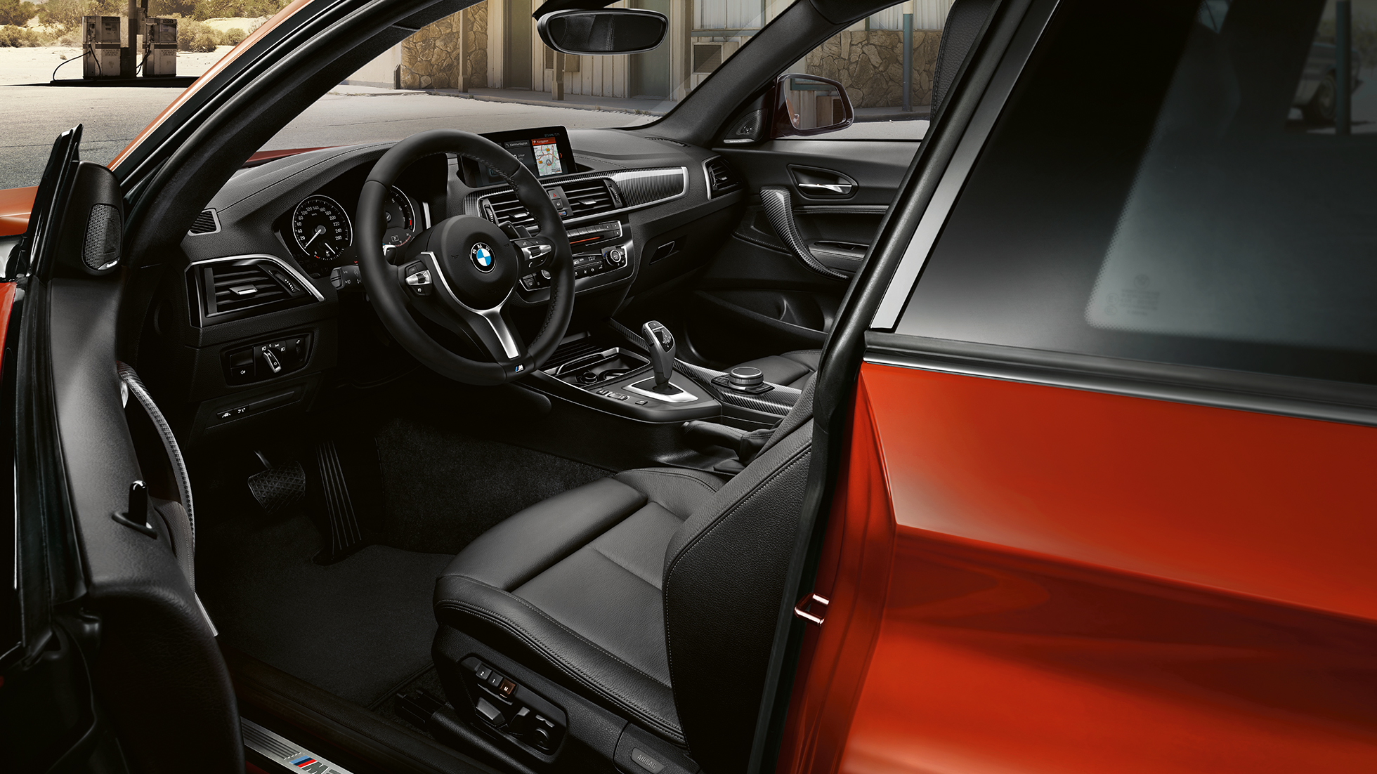 BMW M240i Coupé juhikoht BMW M240i Coupé F22 2017 Sunset Orange metallik, salong, juhikoht