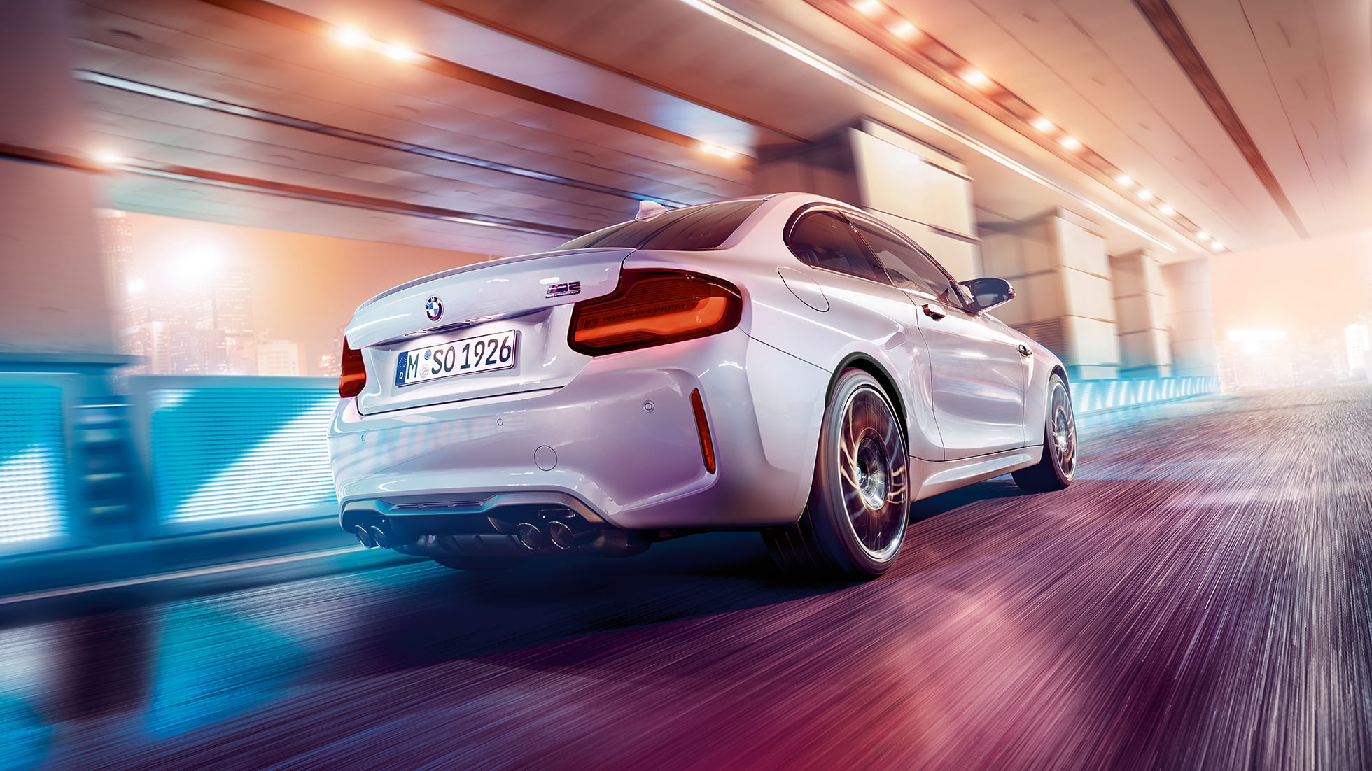 BMW M2 Competition F87 tagaosa disain BMW M2 Competition F87 2018 Hockenheim Silver metallik, tagaosa disain kolm neljandikku tagantvaates