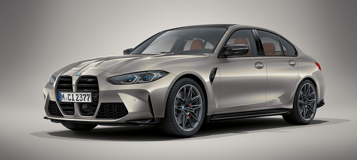 BMW M3 Sedaan G80 2020 BMW Individual Oxide Grey metallik BMW M3 Sedaan G80 2020 BMW Individual Oxide Grey metallik, kolm neljandikku eestvaade seistes