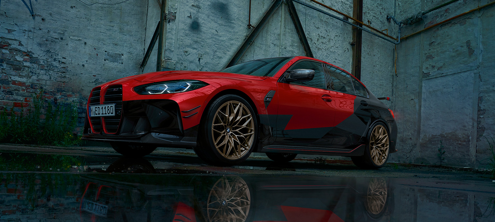 BMW M3 Sedaan G80 2020, BMW M Performance’i lisavarustusega BMW M3 Sedaan G80 2020, kolm neljandikku külgvaade BMW M Performance’i lisavarustusega