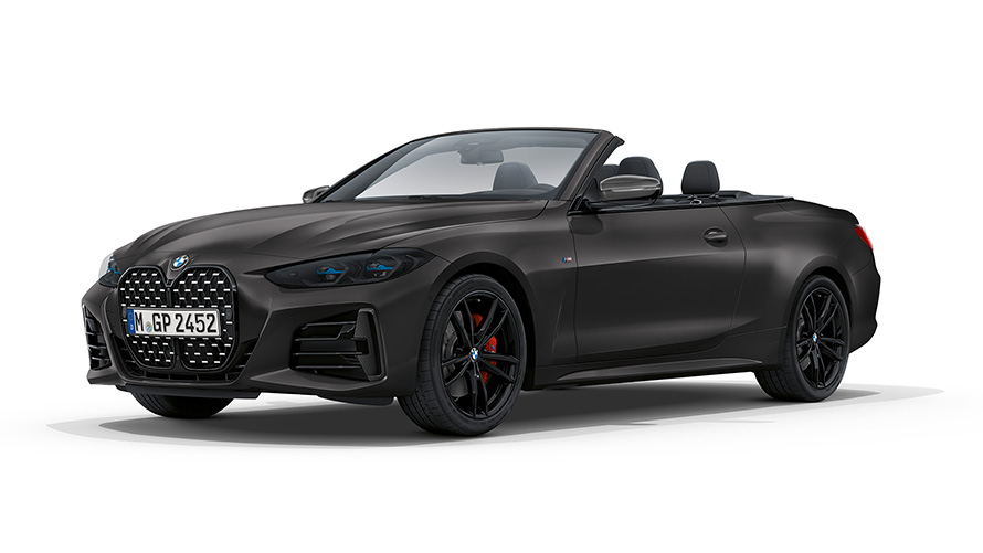 BMW M440i xDrive Cabrio G23 2020, BMW Individual Frozen Portimao Blue metallik, kolm neljandikku eestvaade