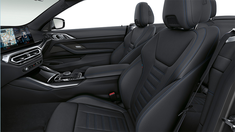 BMW M440i xDrive Cabrio G23 2020, salong, sportistmed juhile ja kaass&otilde;itjale, nahast istmekatted