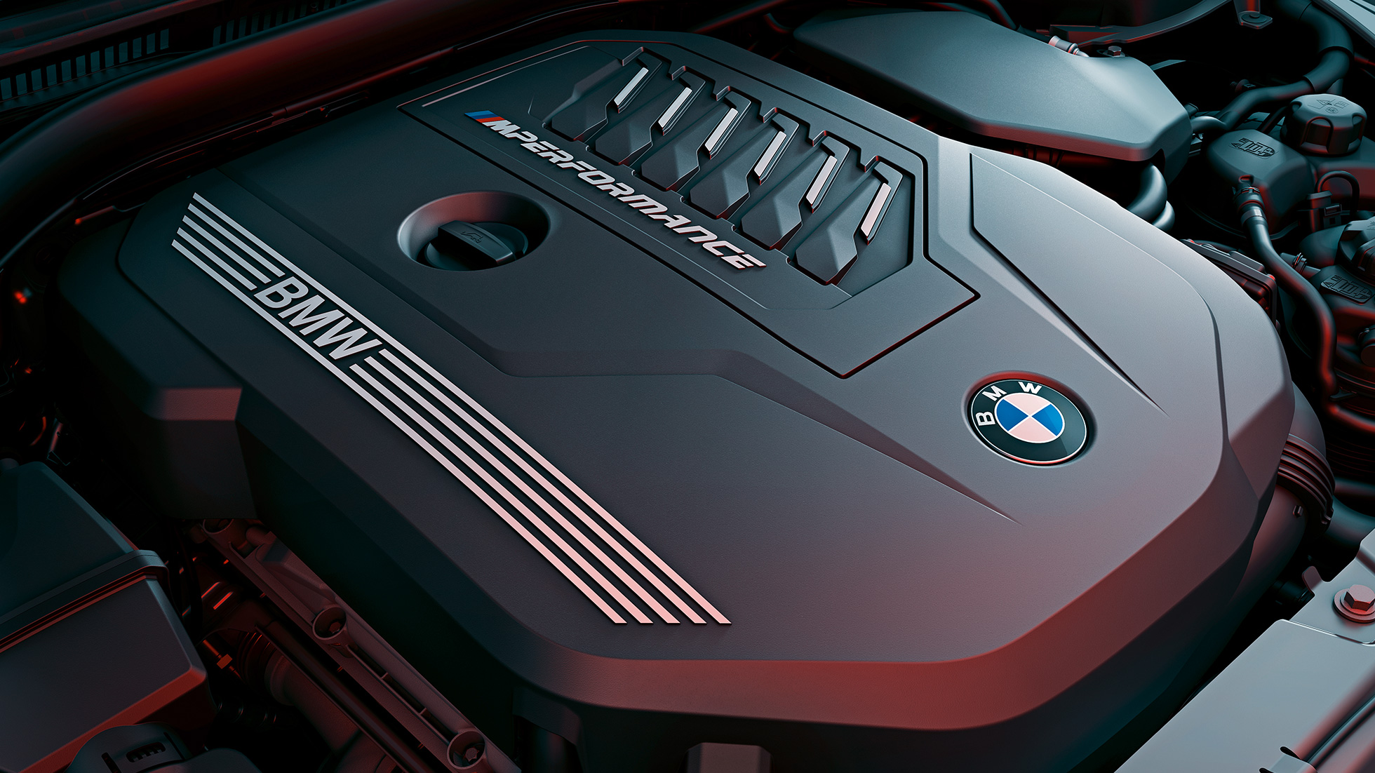 BMW M440i xDrive Coupé G22 2020, BMW M TwinPower Turbo bensiinimootor BMW M440i xDrive Coupé G22 2020, BMW M TwinPower Turbo kuuesilindriline bensiiniga töötav reasmootor, lähivaade