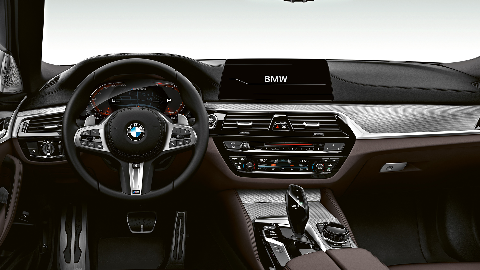 Juhikoht. BMW M550i ja BMW M550d salongi disain.