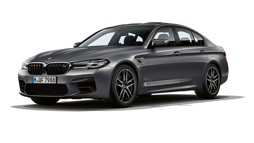 BMW M5 F90 LCI Facelift 2020, Brands Hatch Grey metallik, kolm neljandikku eestvaade