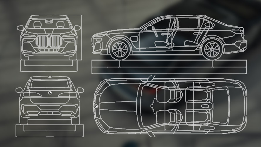 BMW M760e xDrive Sedaan G70, mõõtmete joonis BMW M760e xDrive Sedaan G70, mõõtmete joonis
