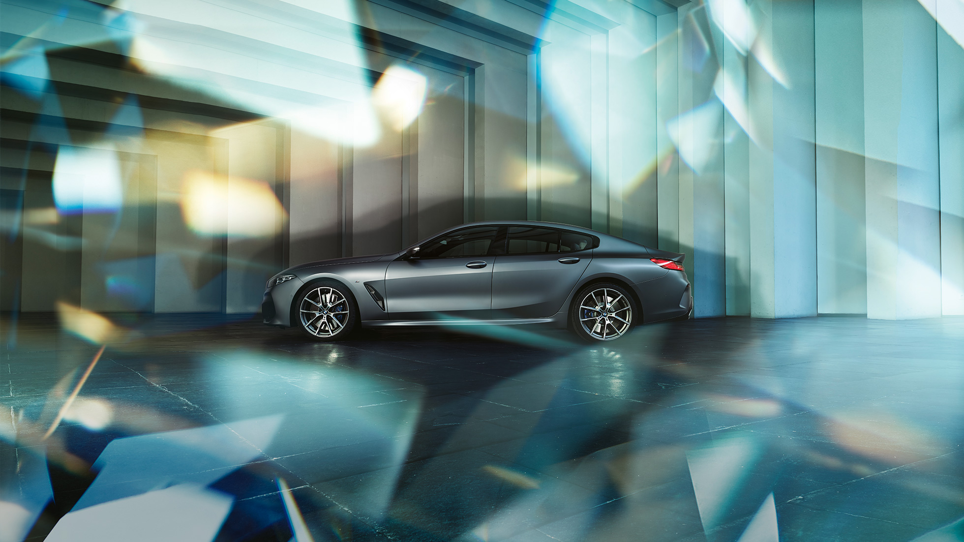 BMW M850i xDrive Gran Coupé, siluett BMW M850i xDrive Gran Coupé G16 2019 BMW Individual Frozen Bluestone metallik, kupee siluett
