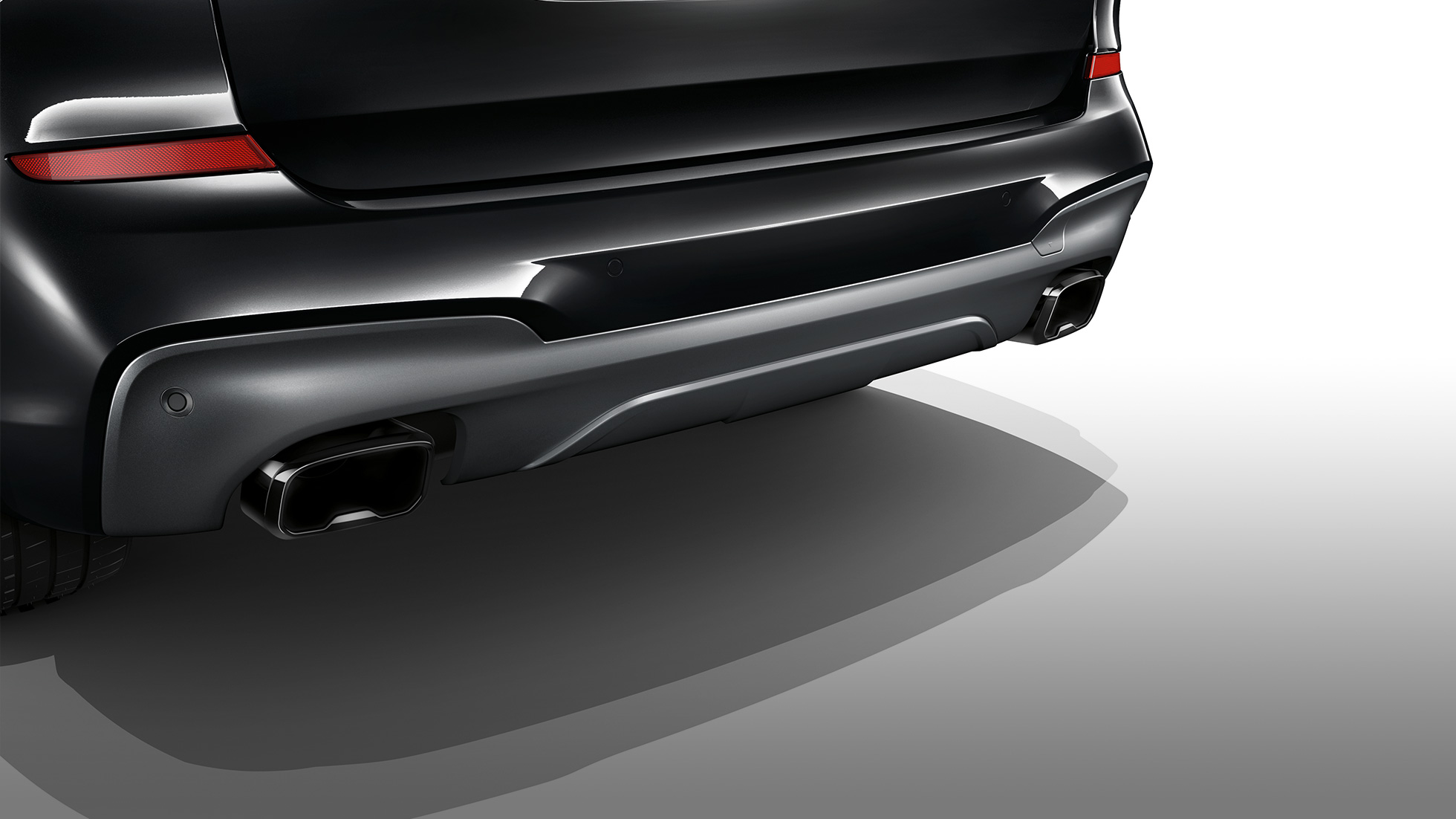 BMW X3 M40i ja BMW X3 M40d, summutitoru otsad. Black Sapphire metallikvärvi BMW X3 M40i ja BMW X3 M40d, välisilme, Black Chrome värvi summutitoru otsad.
