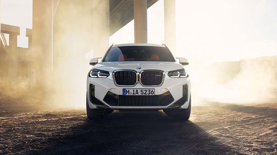 BMW X3 M F97 LCI Facelift 2021, toonis Alpine White, eestvaade