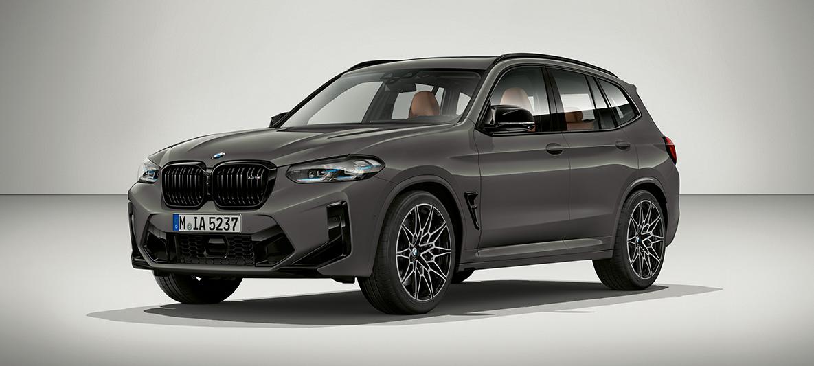 BMW X3 M Individual F97 LCI Facelift 2021 Grigio Telesto, kolm neljandikku eestvaade BMW X3 M Individual F97 LCI Facelift 2021 Grigio Telesto, kolm neljandikku eestvaade